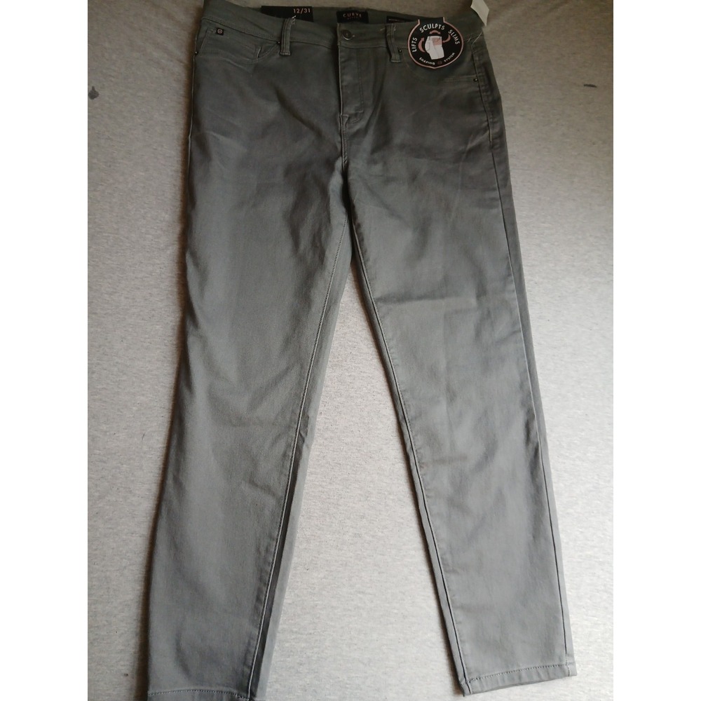 Curve Appeal Jeans 12 / 31 Slimming Sculpting Minimalist Jegging Grey Stretch Ne